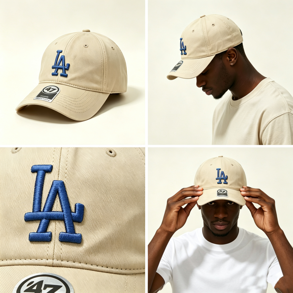 Los Angels 47FORTY Adjustable Beige And Blue